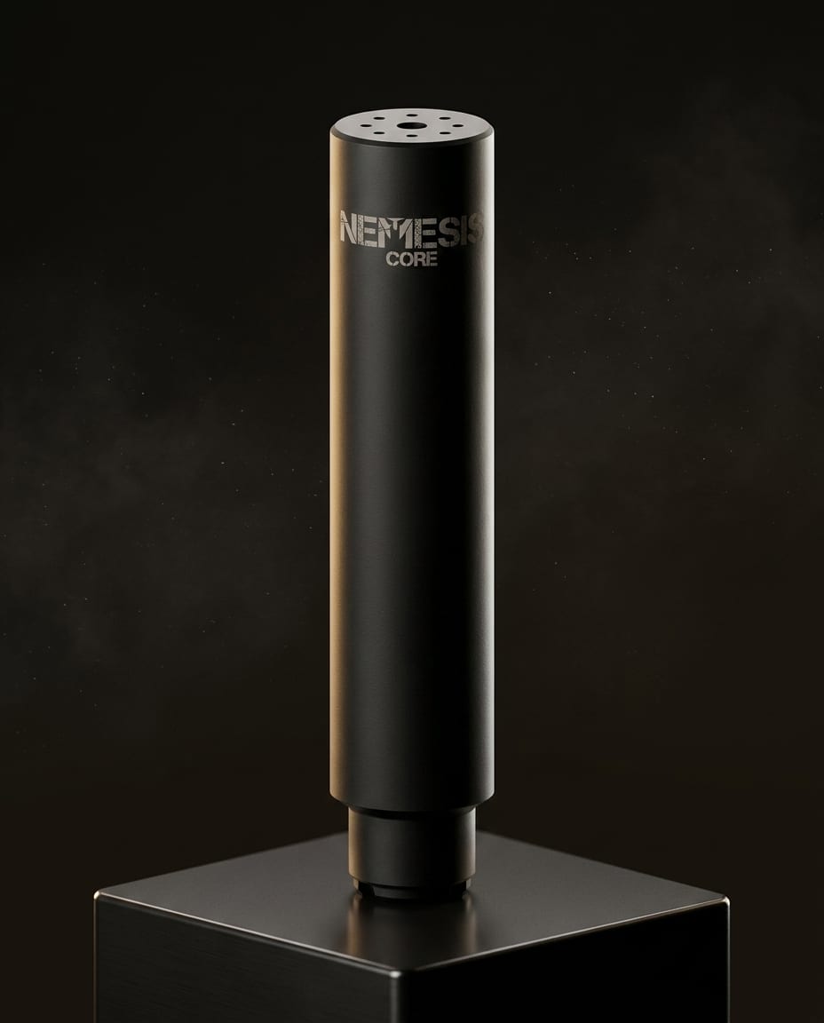 Саундмодератор NEMESIS CORE 5.45 АК-12 (байонет V1) вертикально на підставці - гравіювання NEMESIS CORE