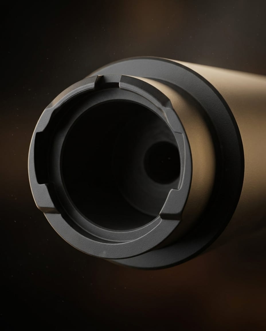 Байонетний вузол глушника NEMESIS CORE 5.45 АК-12 впритул - пази під штатне посадкове місце АК-12 V1