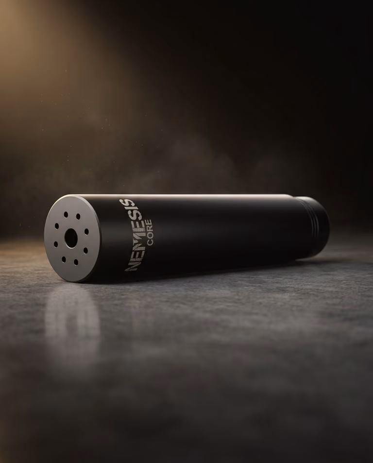 Глушник NEMESIS CORE 5.45 АК-12 версія з муфтою лежить на поверхні - оксидований корпус