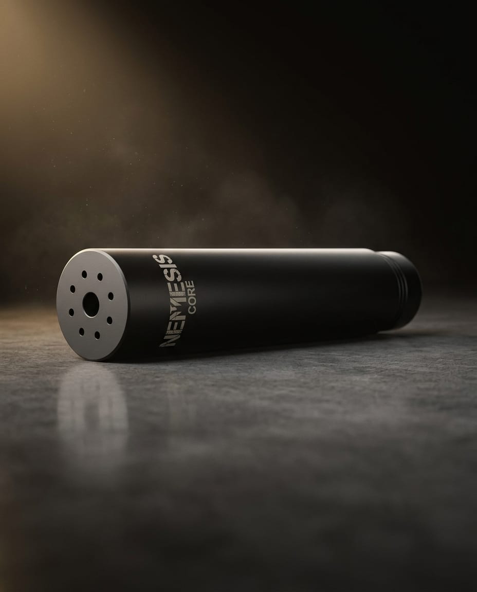Глушник NEMESIS CORE 5.45 АК-12 версія з муфтою лежить на поверхні - оксидований корпус