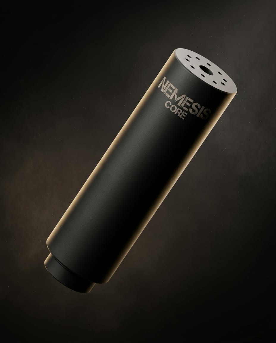 Глушник NEMESIS CORE 5.45 на АК-74 і АКСУ - діагональний ракурс, гравіювання NEMESIS CORE