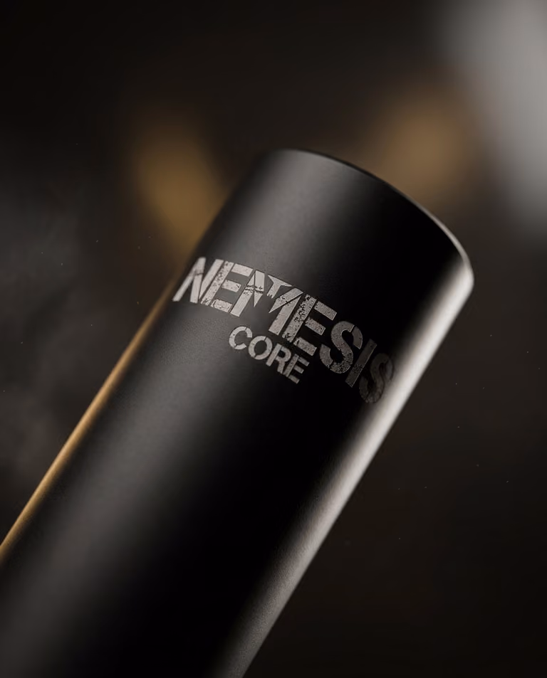 Гравіювання NEMESIS CORE на корпусі глушника 5.45 крупним планом
