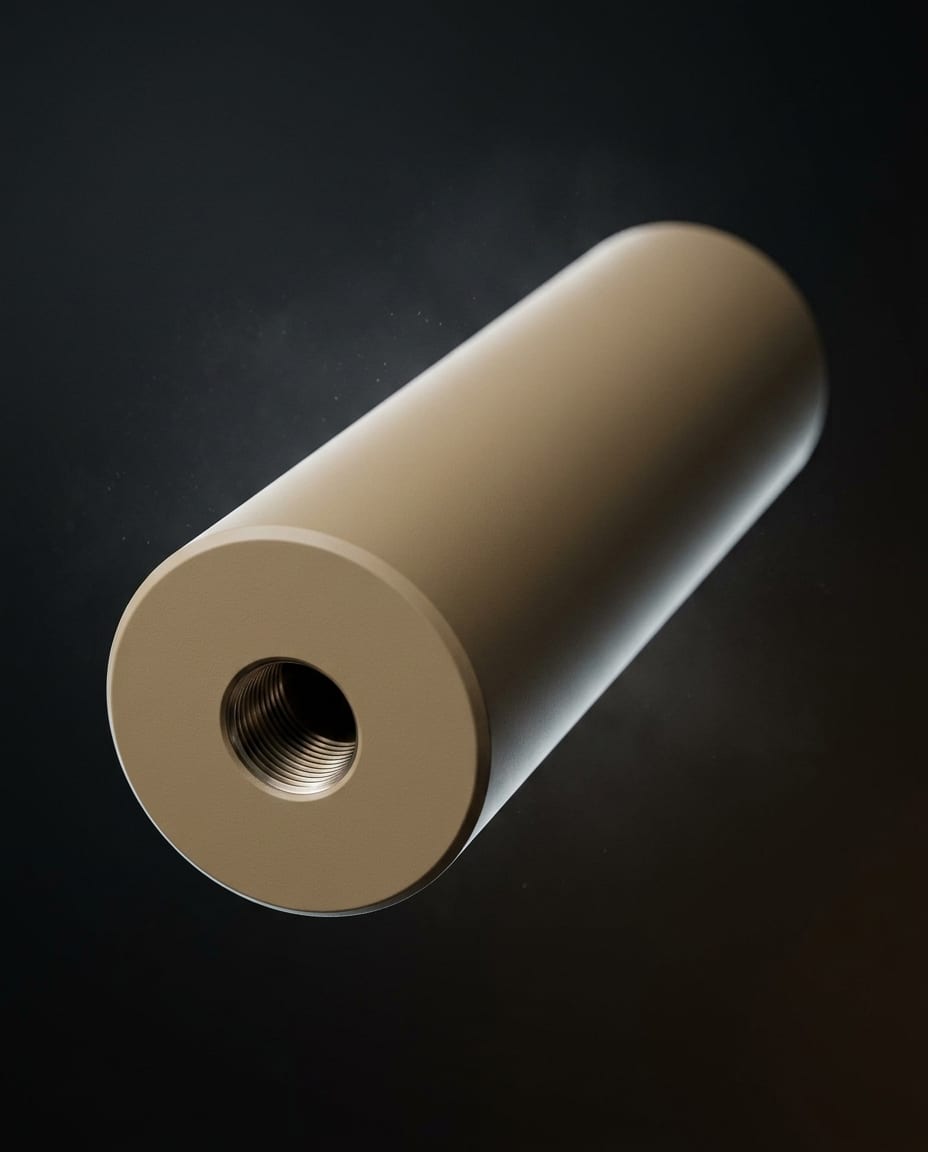 Різьбовий кінець саундмодератора NEMESIS CORE 5.56 Тан - вид на різьбу 1/2-28 під кутом