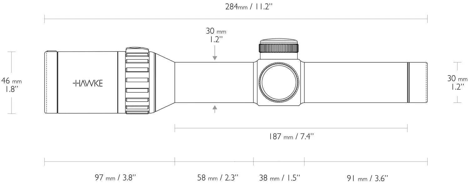 Приціл оптичний Hawke Endurance FD 1-6x24 сітка L4A з підсвічуванням