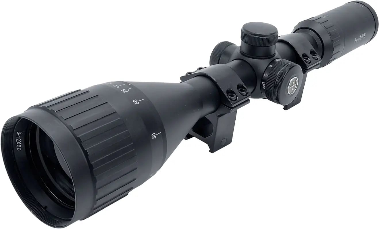 Приціл оптичний Hawke Fast Mount 3-12x50 AO сітка Mil Dot з підсвічуванням. Кільця на Weaver