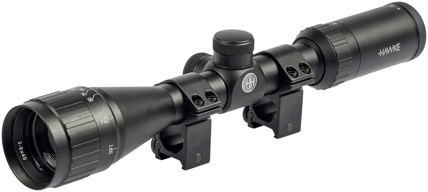 Приціл оптичний Hawke Fast Mount 3-9x40 AO сітка Mil Dot. Кільця на Weaver