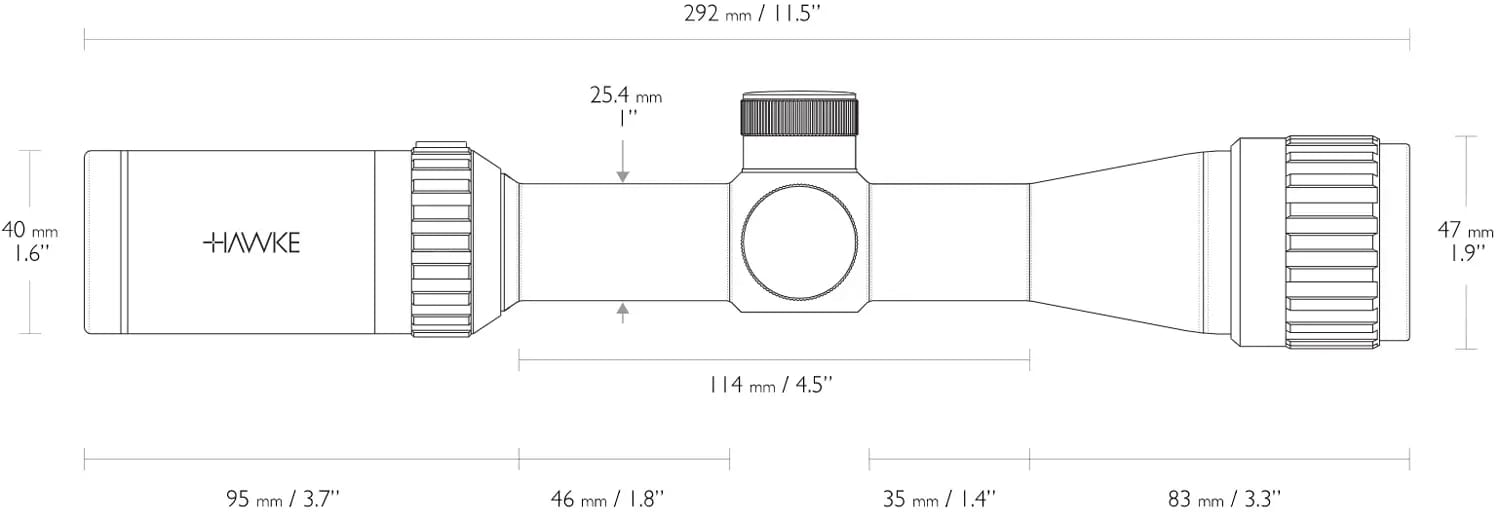 Приціл оптичний Hawke Vantage 2-7x32 AO сітка Mil-Dot